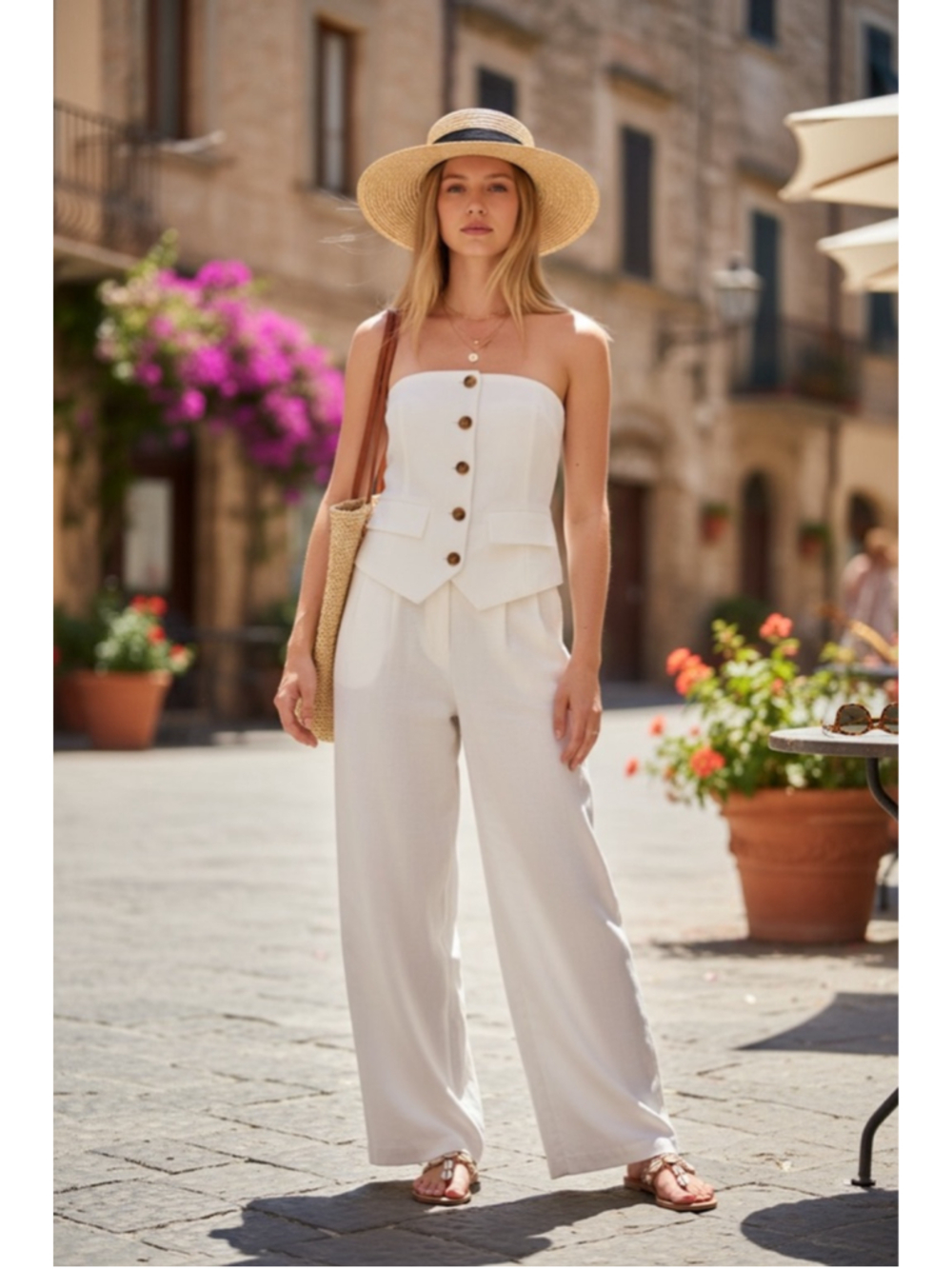 Amanda Uprichard Bustier Top In Ivory&Flap Pockets|XS|NWT|